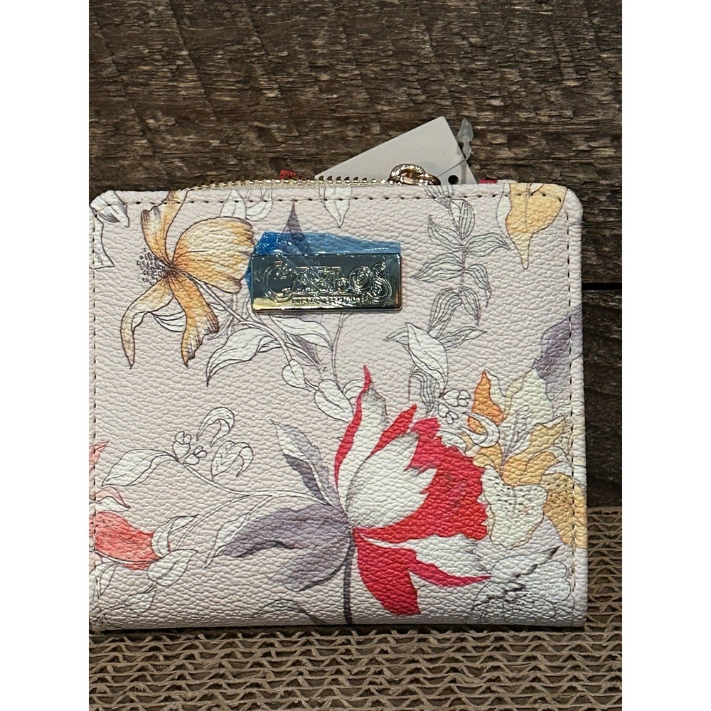 New Womens Carlosβ Santana Floral Folded Wallet Zippered Pocket